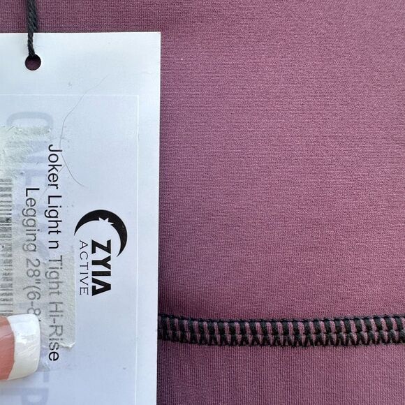 ZYIA Active Womens Hi-Rise Joker Light N Tight 28" Leggings Purple Black 6-8 NEW - Picture 7 of 10